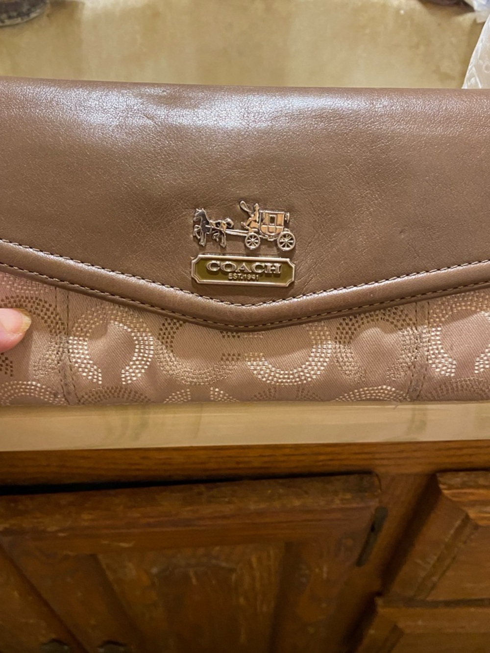 Coach Brown  OP Art Signature Clutch/ Wallet